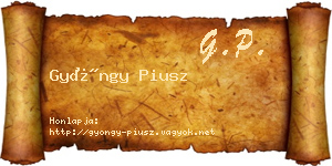 Gyöngy Piusz névjegykártya